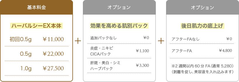 料金の概要表